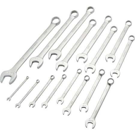 Dynamic Tools 16Pcs SAE Combo Wrench Set, Contractor Series, Satin, 1/4"-1-1/4" D074221